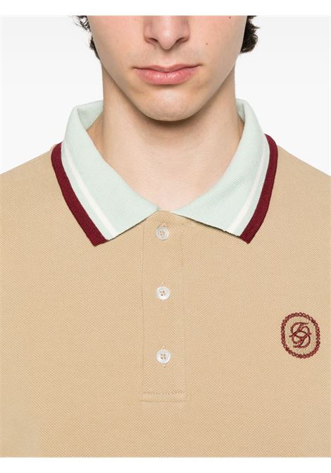 Polo con logo ricamato in beige Drôle De Monsieur - uomo DROLE DE MONSIEUR | PL138CO162DBG